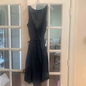 Sleeveless Denim Wrap Dress